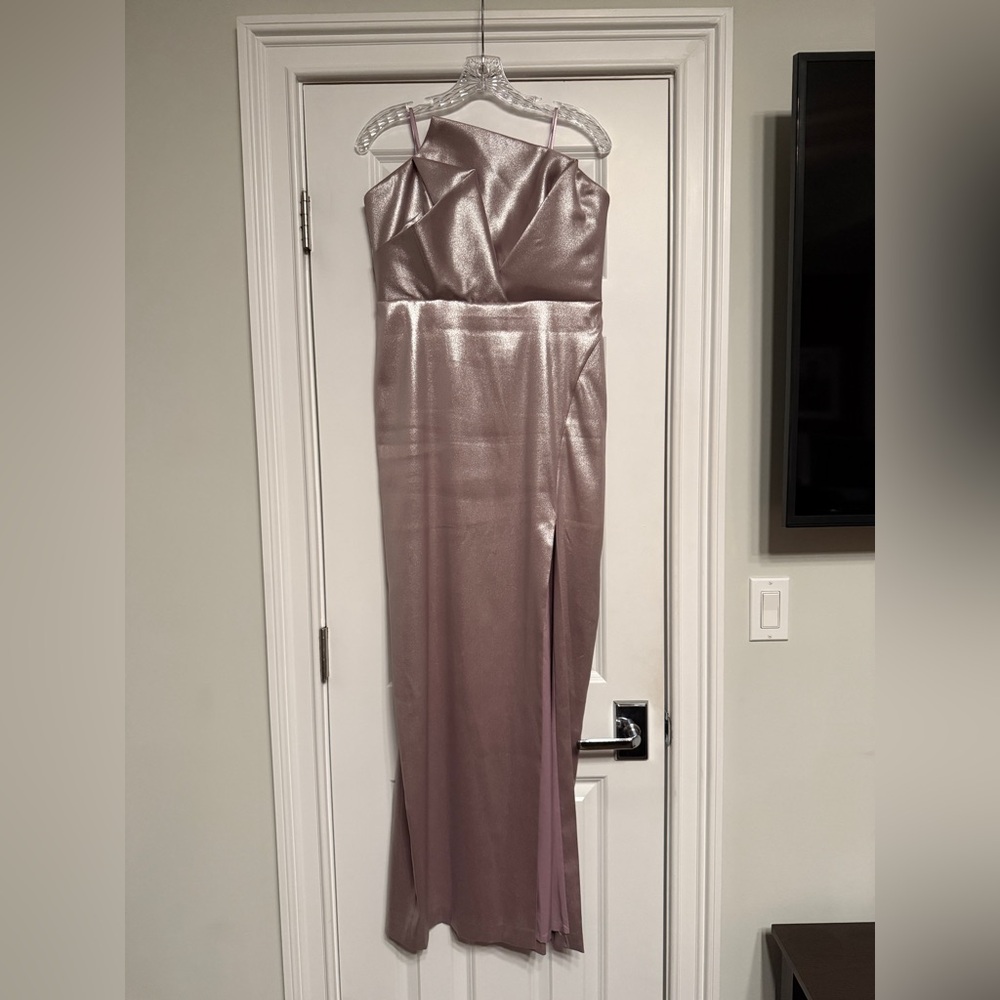 Aidan Mattox Pink Strapless Coated Column Gown- Size 10